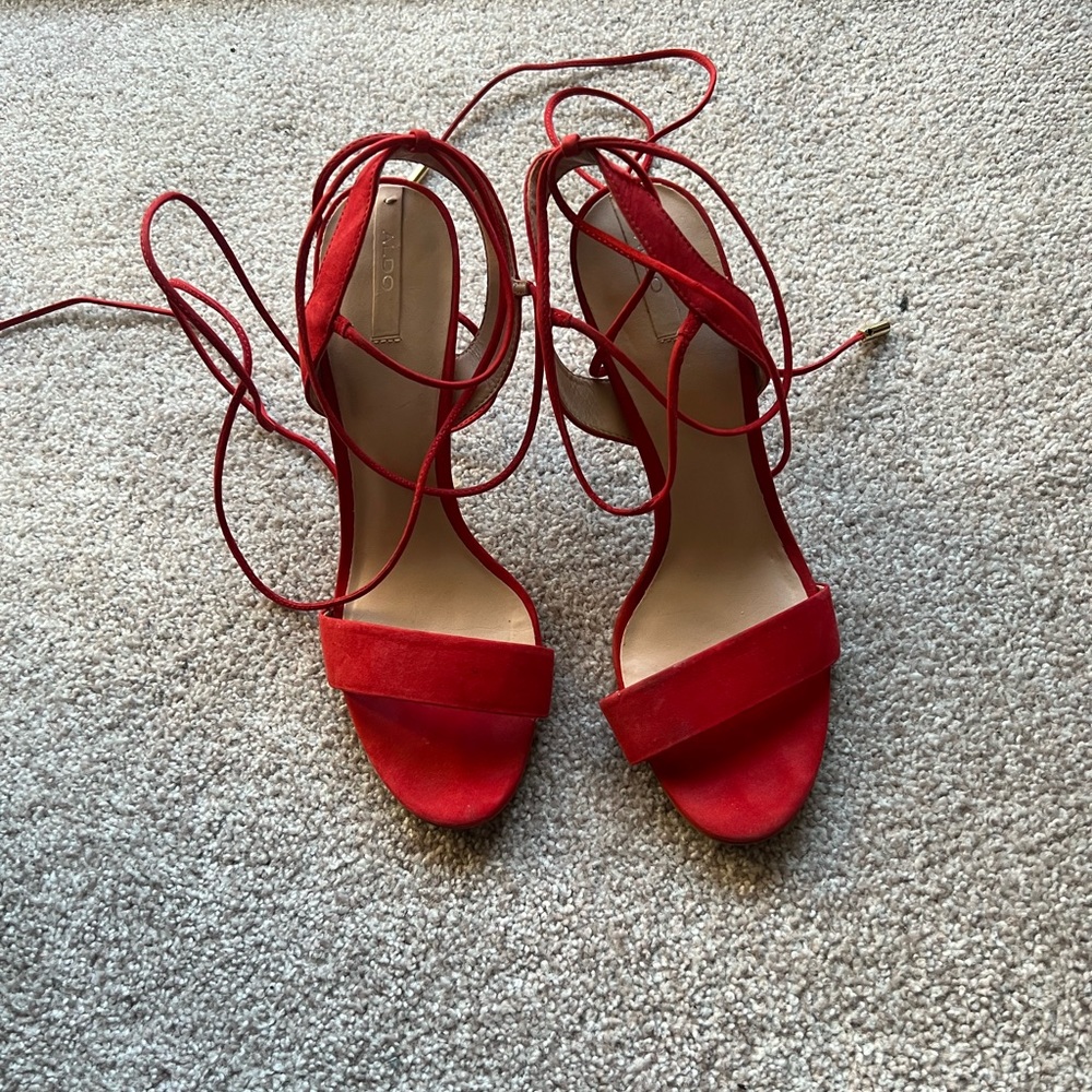 Aldo Women Opened Toes Heels in Red